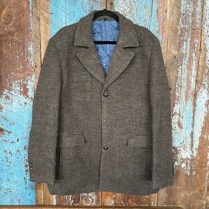 Jingpin Fushi Classic Fashion Gray Wool Blend Jacket Coat Men's Size XLarge